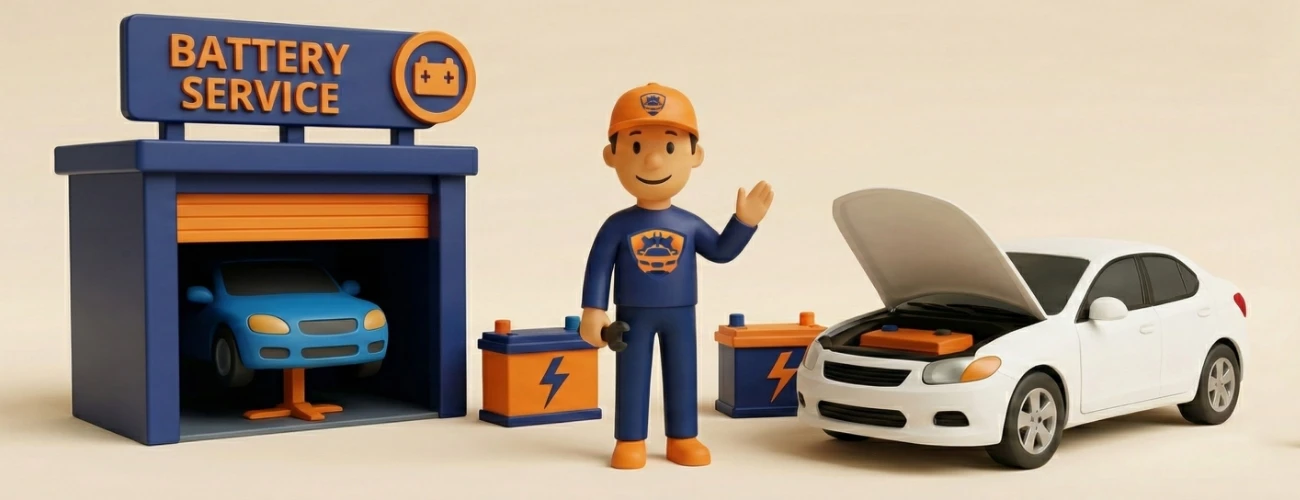 ورشة تبديل بطاريات متنقلة في الكويت خدمة 24 ساعة